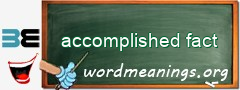 WordMeaning blackboard for accomplished fact